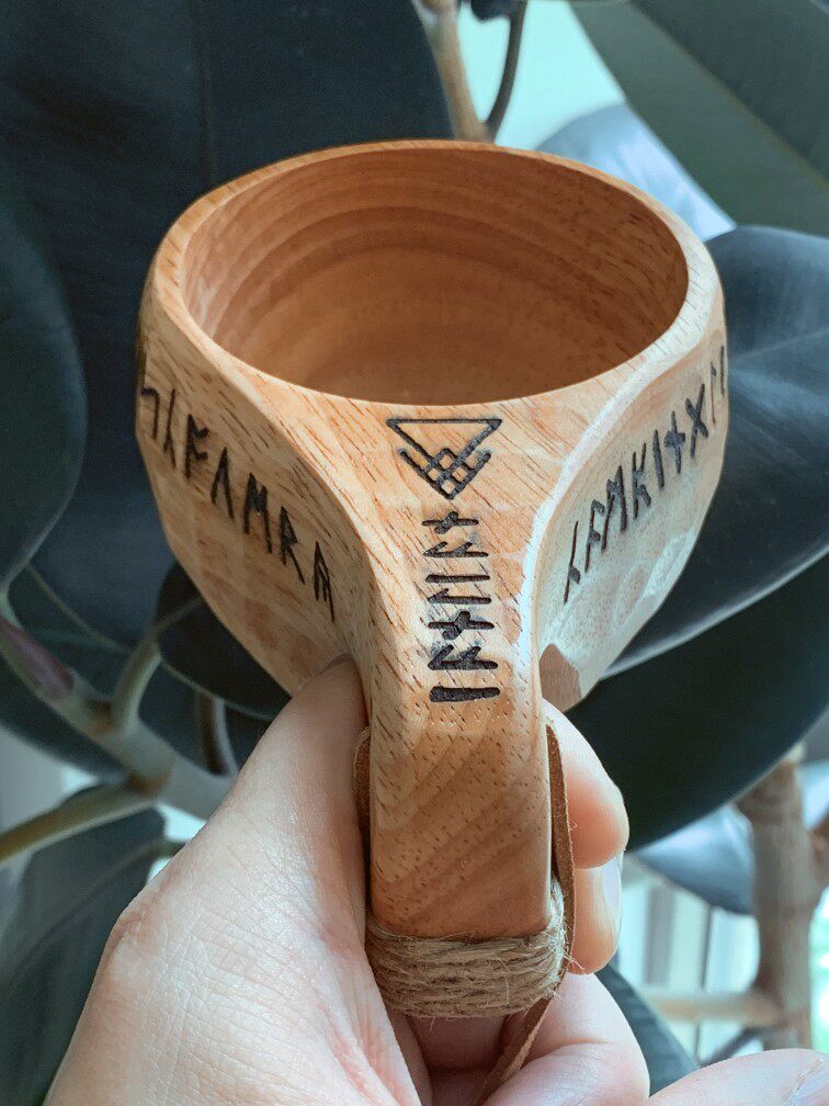 Hand Carved Oak Kuksa Cup