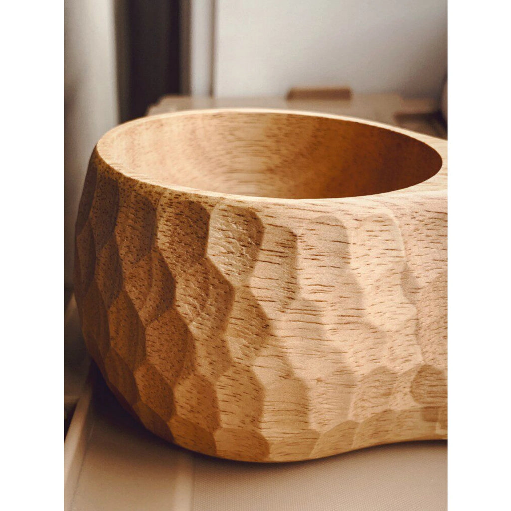 Hand Carved Oak Two Finger Kuksa Cup