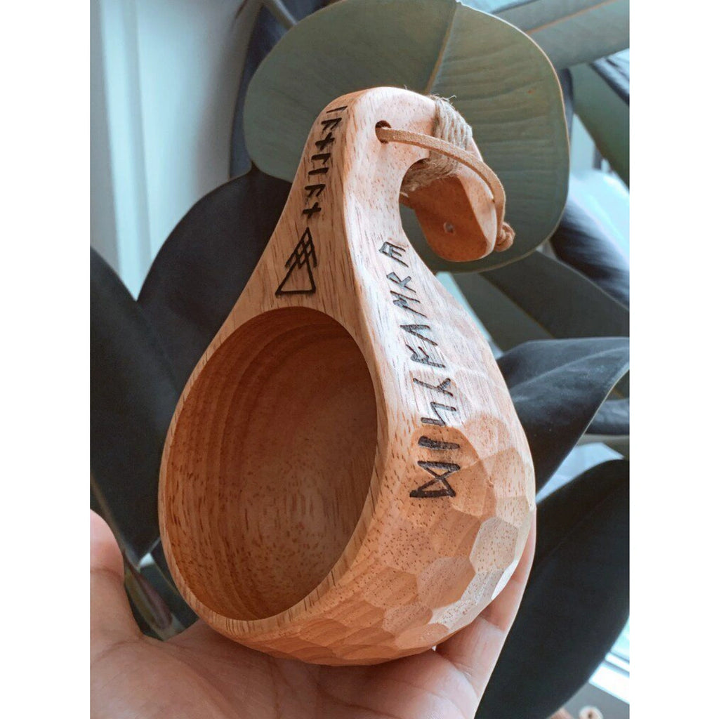 Hand Carved Oak Kuksa Cup