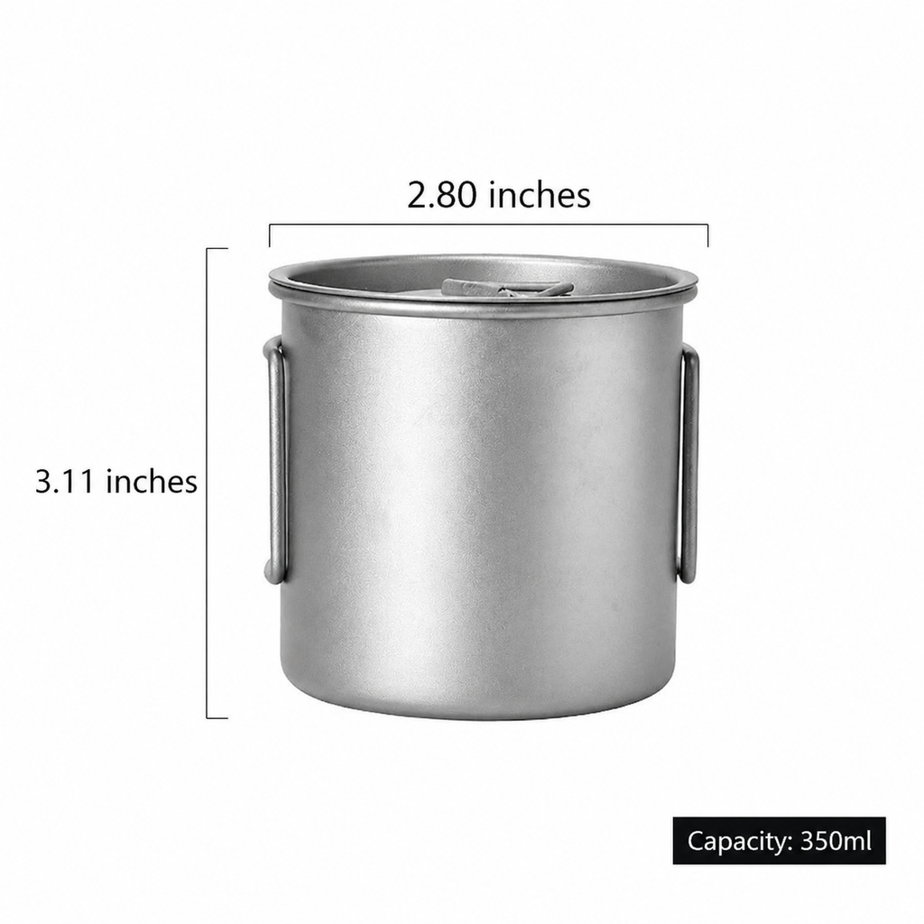 Outdoor Camping Titanium Folding Mug Three-Piece Set