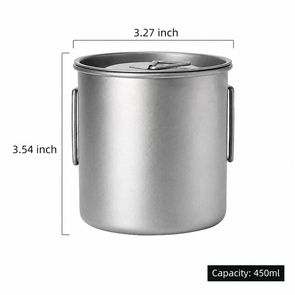 Outdoor Camping Titanium Folding Mug Three-Piece Set