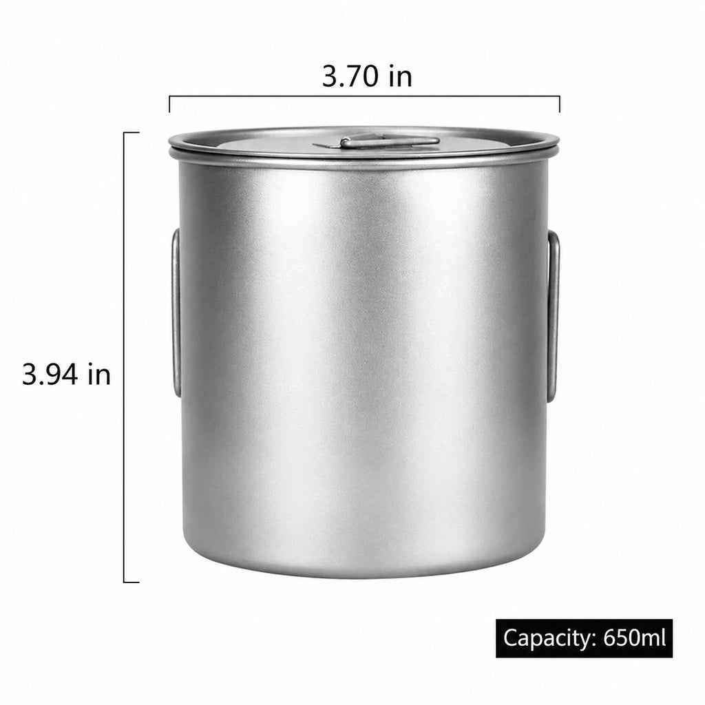 Outdoor Camping Titanium Folding Mug Three-Piece Set
