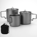 Outdoor Camping Titanium Folding Mug Three-Piece Set