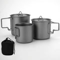 Outdoor Camping Titanium Folding Mug Three-Piece Set